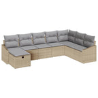 Gartensofa-set mit Kissen mit Speicher 8 pcs Poly-Rattan