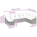 Gartensofa-set mit Kissen mit Speicher 8 pcs Poly-Rattan