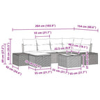 Gartensofa-set mit Kissen 7 pcs Braun Poly-Rattan