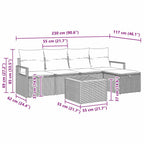 Gartensofa-set mit Kissen mit Speicher 6 pcs Beige Poly-Rattan