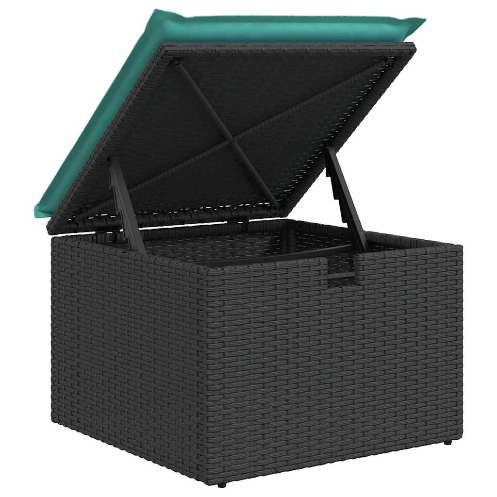 Gartensofa-set mit Kissen 8 pcs Schwarz Poly-Rattan
