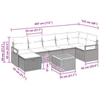 Gartensofa-set mit Kissen 8 pcs Schwarz Poly-Rattan
