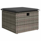 Gartensofa-set mit Kissen mit Speicher 8 pcs Grau Poly-Rattan