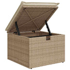 Gartensofa-set mit Kissen 7 pcs Beige Poly-Rattan
