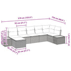 Gartensofa-set mit Kissen 7 pcs Beige Poly-Rattan