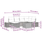 Gartensofa-set mit Kissen 9 pcs Grau Poly-Rattan