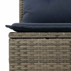 Garten-Sofa-Set mit Kissen mit Speicher 9 pcs Grau Poly Rattan