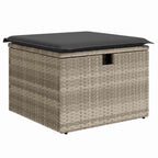Garten-Sofa-Set mit Kissen 7 pcs Hellgrau Poly Rattan