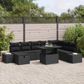 Garten-Sofa-Set 11 pcs Schwarz Poly Rattan