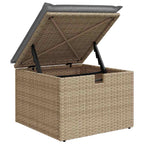 Gartensofa-set mit Kissen mit Speicher 7 pcs Beige Poly-Rattan
