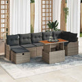 Gartensofa-set mit Kissen mit Speicher 8 pcs Grau Poly-Rattan
