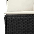 Gartensofa-set mit Kissen 9 pcs Schwarz Poly-Rattan