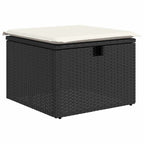 Gartensofa-set mit Kissen 9 pcs Schwarz Poly-Rattan
