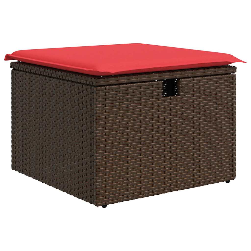 Gartensofa-set mit Kissen mit Speicher 6 pcs Poly Rattan