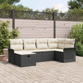 Gartensofa-set mit Kissen mit Speicher 6 pcs Poly Rattan