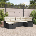 Gartensofa-set mit Kissen mit Speicher 6 pcs Poly Rattan