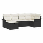 Gartensofa-set mit Kissen mit Speicher 6 pcs Poly Rattan