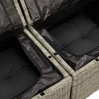 Garten-Sofa-Set mit Kissen 4 pcs Hellgrau Poly Rattan