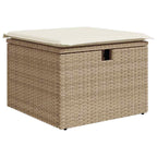 Garten-Sofa-Set mit Kissen mit Speicher 4 pcs Beige Poly Rattan