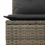 Gartensofa-set mit Kissen mit Speicher 7 pcs Grau Poly-Rattan
