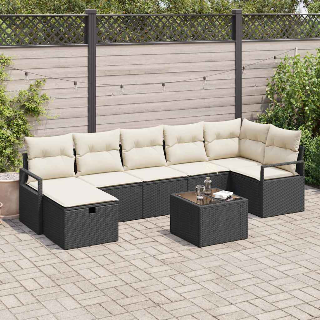 Sofa Set mit Kissen 4 pcs Poly-Rattan