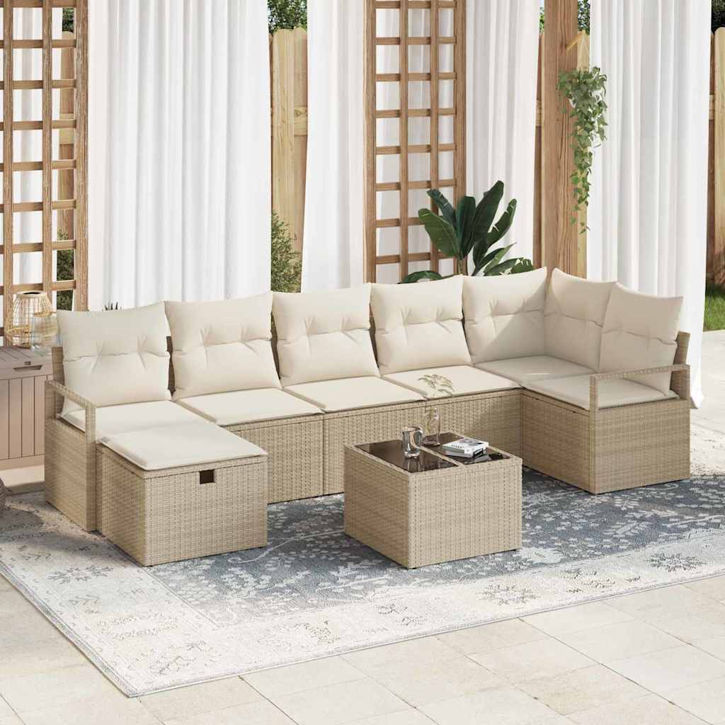 Sofa Set mit Kissen 4 pcs Poly-Rattan