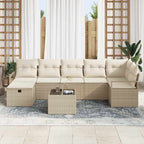 Sofa Set mit Kissen 4 pcs Poly-Rattan