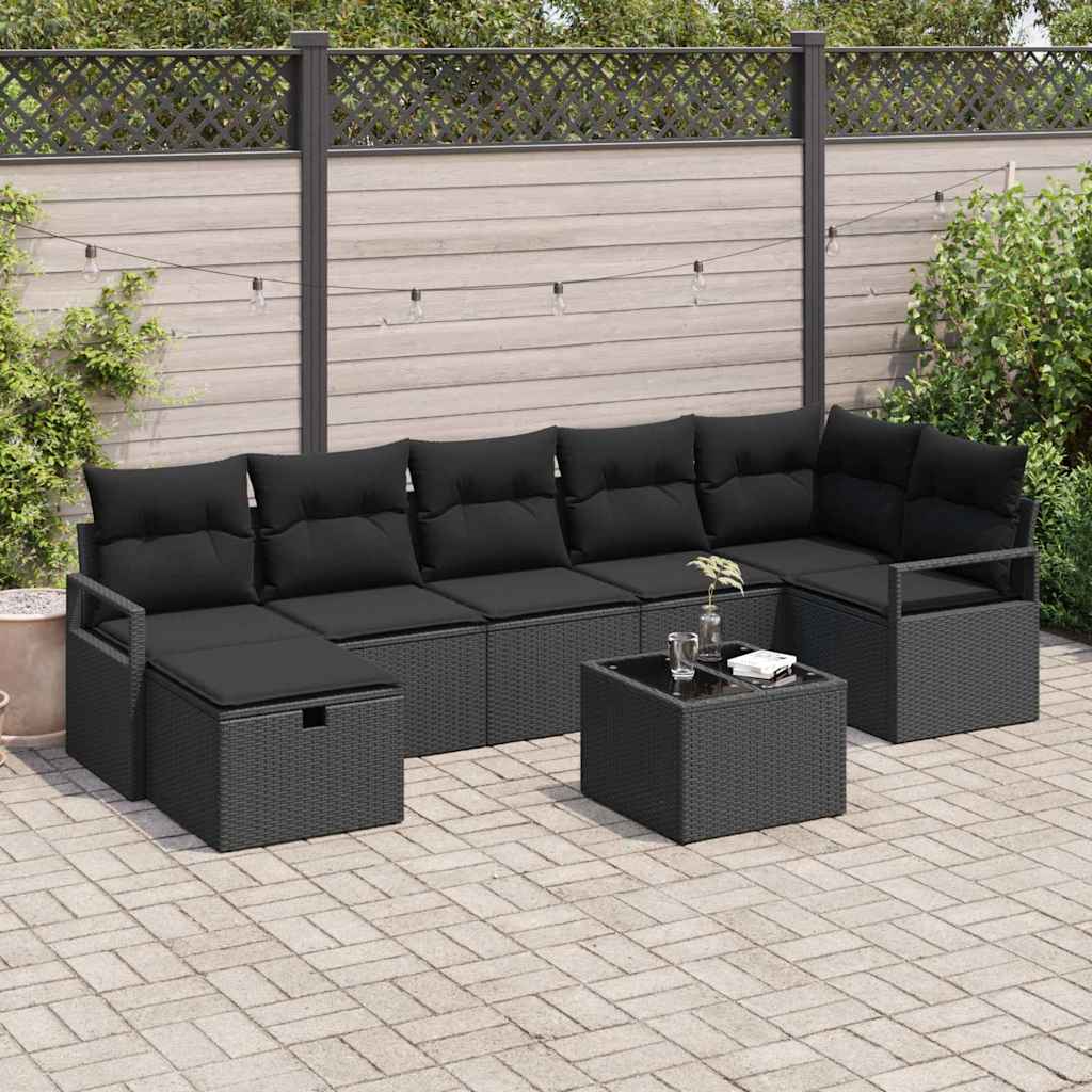 Sofa Set mit Kissen 5 pcs Poly-Rattan
