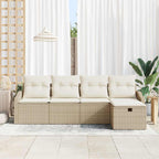 Sofa Set mit Kissen 6 pcs Poly-Rattan