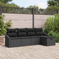 Sofa Set mit Kissen 6 pcs Poly-Rattan