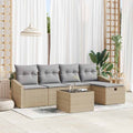 Sofa Set mit Kissen 5 pcs Poly-Rattan