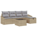 Sofa Set mit Kissen 5 pcs Poly-Rattan