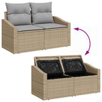 Sofa Set mit Kissen 5 pcs Poly-Rattan
