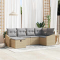 Sofa Set mit Kissen 6 pcs Poly-Rattan
