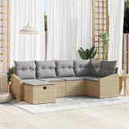 Sofa Set mit Kissen 6 pcs Poly-Rattan