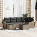Sofa Set mit Kissen 7 pcs Poly-Rattan