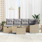 Sofa Set mit Kissen 7 pcs Poly-Rattan
