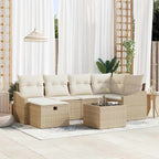 Sofa Set mit Kissen 6 pcs Poly-Rattan