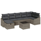 Sofa Set mit Kissen 8 pcs Poly-Rattan