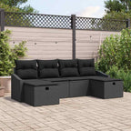 Sofa Set mit Kissen 6 pcs Poly-Rattan