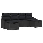 Sofa Set mit Kissen 6 pcs Poly-Rattan