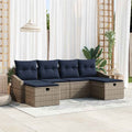 Sofa Set mit Kissen 5 pcs Poly-Rattan