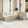Sofa Set mit Kissen 8 pcs Poly-Rattan