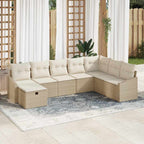 Sofa Set mit Kissen 8 pcs Poly-Rattan