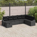 Sofa Set mit Kissen 8 pcs Poly-Rattan