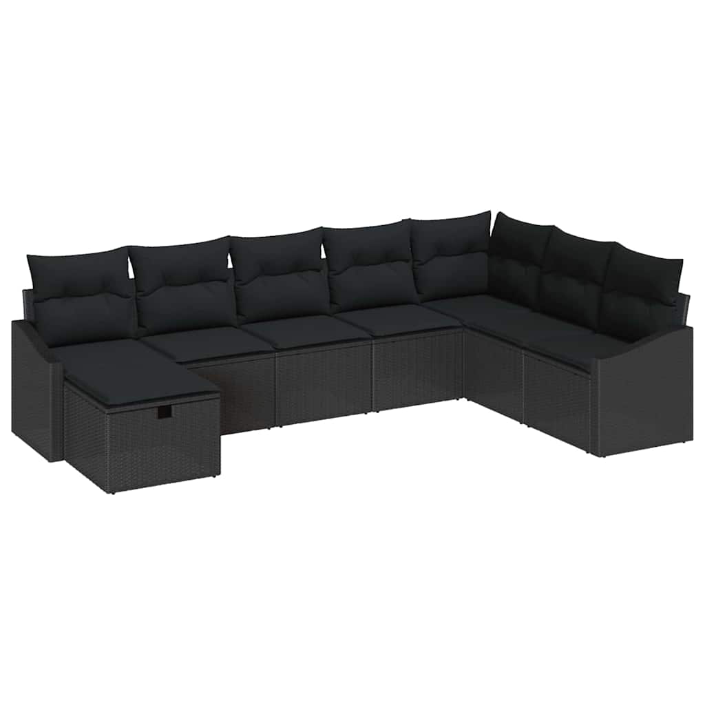 Sofa Set mit Kissen 8 pcs Poly-Rattan