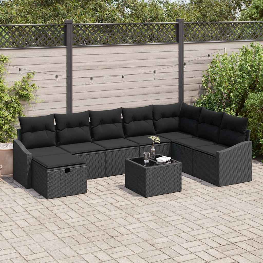 Sofa Set mit Kissen 8 pcs Poly-Rattan