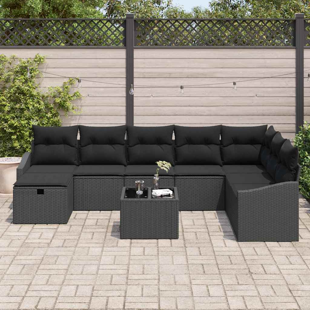 Sofa Set mit Kissen 8 pcs Poly-Rattan