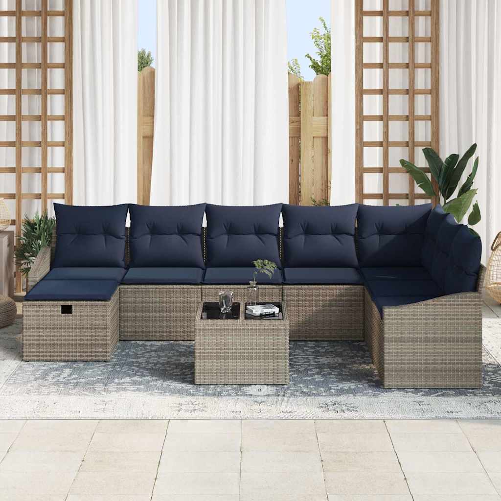 Sofa Set mit Kissen 6 pcs Poly-Rattan