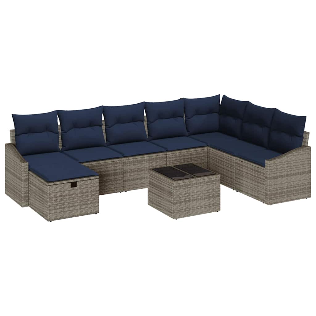 Sofa Set mit Kissen 6 pcs Poly-Rattan